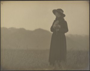 [Woman Wearing Black in Field] by Louis Fleckenstein
