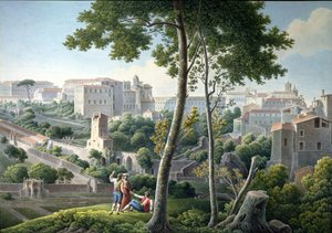 View of the Quirinal Hill in Rome, with the Villa Colonna in the Background by Louis Francois Cassas