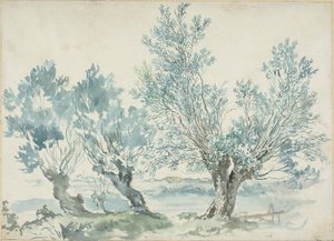 Three Willow Trees by Louis Gabriel Moreau