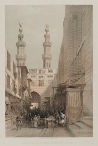Egypt and Nubia, Volume III: Minarets, and Grand Entrance of the Metwaleys, at Cairo by Louis Haghe