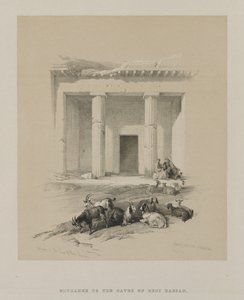 Entrance to the Caves of Beni-Hasan by Louis Haghe