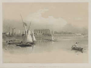 Egypt and Nubia, Volume I: General View of the Ruins of Luxor, From the Nile, 1846 by Louis Haghe