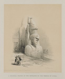 Egypt and Nubia, Volume I: One of Two Colossal Statues of Rameses II. Entrance to the Temple of Luxor by Louis Haghe