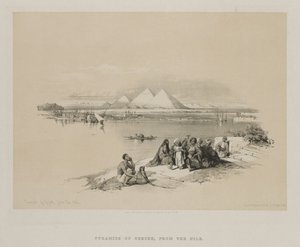 Pyramids of Geezeh, from the Nile by Louis Haghe