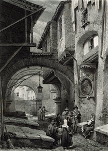 The Ghetto, Rome, Engraved by S.V. Hunt, Cassell and Company by Louis Haghe