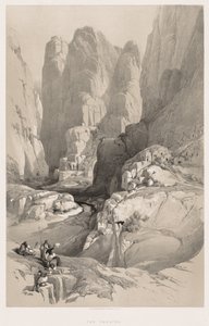 The Holy Land, Syria, Idumea, Arabia, Egypt & Nubia Vol. III: Entrance to Petra, 1842 by Louis Haghe