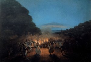 The Bamboula Once Dances Bamboo (or Sticks) in the West Indies Black Slave Dance Scene in the Light of Torches