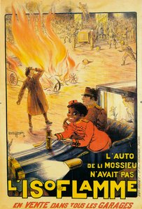 Advertisement for Isoflamme fire extinguishers