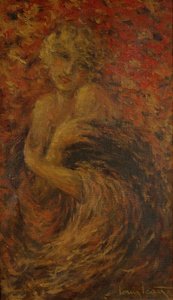 Fanny, wrapped in a cloak by Louis Icart