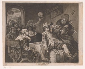 Festive Company with a Drinking Man with Crown (title on object: The Feast of Kings) by Louis Jaugey