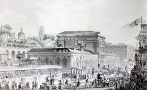 Antiquities found at Herculaneum being transported to the Naples Museum, c.1782