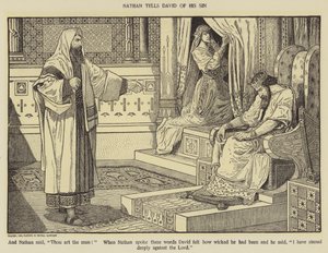 Nathan tells David of his sin by Louis John Rhead