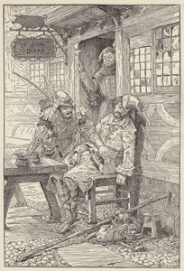 With a Smile on His Face He Reached Over and Drew Forth the Warrant by Louis John Rhead