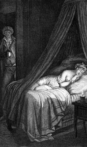 Dangerous Links of Choderlos de Laclos (letter 96). Valmont and Cécile de Volanges. Illustration engraved by Masquelier after Mademoiselle Gérard.