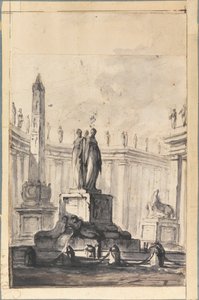 Architectural Fantasy with Fountain and Obelisk