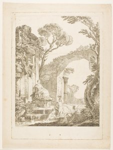 The Fountain in the Ruins by Louis Joseph Masquelier