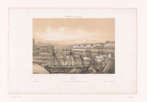 View of the Arsenal at the port of Brest (Contemporary France) by Louis Le Breton