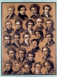 Portrait of the Students of the Studio of the Painter Antoine Jean Gros by Louis Leopold Boilly