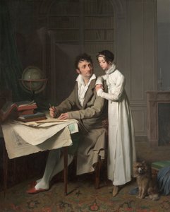 The Geography Lesson (Portrait of Monsieur Gaudry and His Daughter) by Louis Leopold Boilly