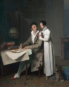 The Geography Lesson (Portrait of Monsieur Gaudry and His Daughter) by Louis Leopold Boilly