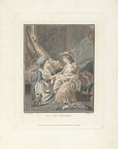 Mother with Child and Maid Les soins maternels (title on object) by Louis Marin Bonnet
