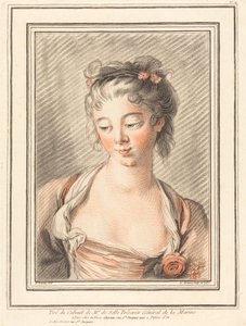 Bust of a Young Woman Looking Down by Louis Marin Bonnet after François Boucher