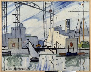 Marseille, the Ferry Bridge by Louis Mathieu Verdilhan