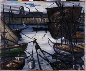 The old port by Louis Mathieu Verdilhan