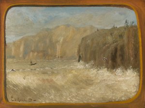 Two Gulls and Cliffs