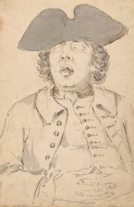 Man Asleep with his Mouth Wide Open and Hands Crossed by Louis Philippe Boitard
