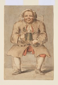 Seated man with a tankard by Louis Philippe Boitard