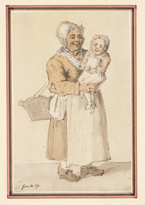 Study of a Woman and Child Drawn from Life by Louis Philippe Boitard