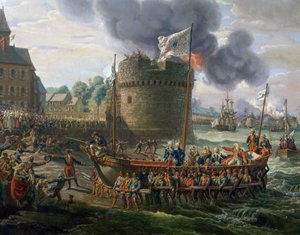 Louis XVI visiting Cherbourg port, June 23 by Louis Philippe Crepin