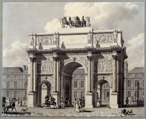 View of the triumph arch of the carousel in Paris