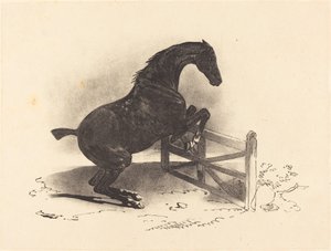 Horse Jumping a Barrier by Louis Pierre Marie Courtin after Théodore Gericault