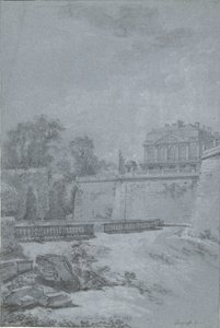 View of the Park and a Wing of Saint-Cloud Castle by Louis Rolland Trinquesse