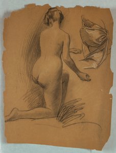 Study of Kneeling Nude Figure