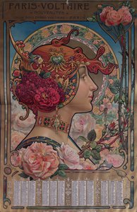 Calendar for 1901 for the Paris-Voltaire Shop, Paris, c.1900 by Louis Theophile Hingres