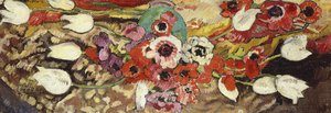 Anemones and White Tulips by Louis Valtat