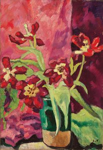 Vase, Red Tulips