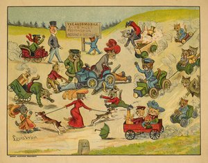 Cats in Various Automobiles by Louis Wain