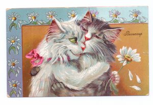 Two Cats Hugging Each Other, c.1910