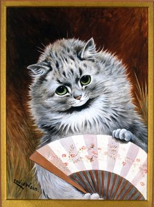 The Flirt with the Fan by Louis Wain