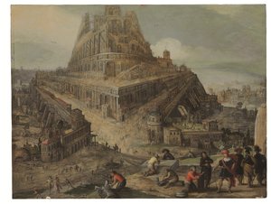 King Nimrod ordering the construction of the Tower of Babel