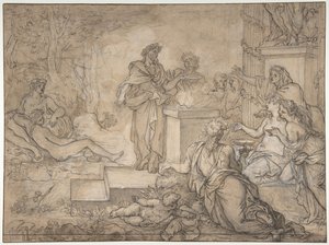 Sacrifice Offered before a Statue of Jupiter, 17th century by Louis de Boullogne