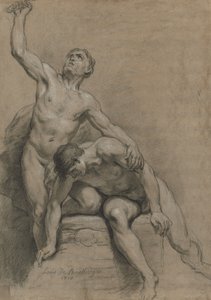 Two Male Nudes by Louis de Boullogne