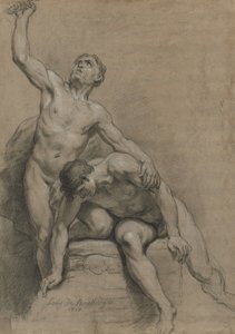 Two Male Nudes by Louis de Boullogne