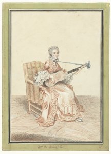 Portrait of Madame de Montainville Playing Guitar