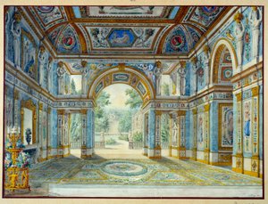 Portico of a Palace Opening onto a Park by Louis de Saint Ange Desmaisons