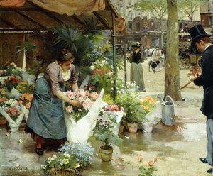 A Flower Market in Paris